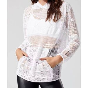ALALA Shore White Mesh Hoodie Size XS